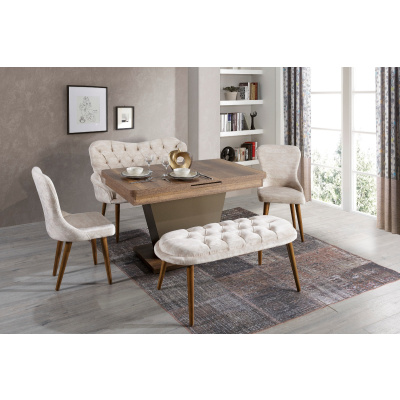 Stol T675 Safir Meşe / Antik Beyaz