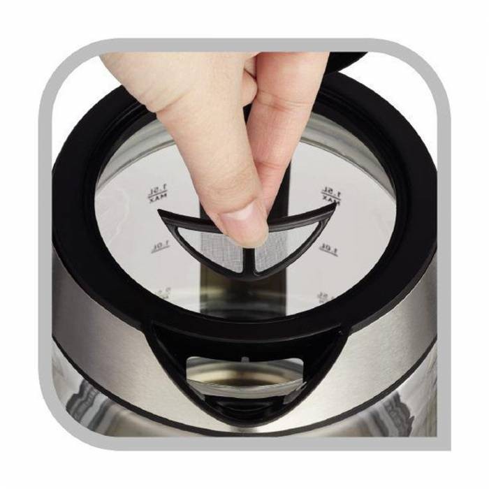 Elektrik Çaydan TEFAL 1.7 lt İşıqlı Şüşə Qara Yeni