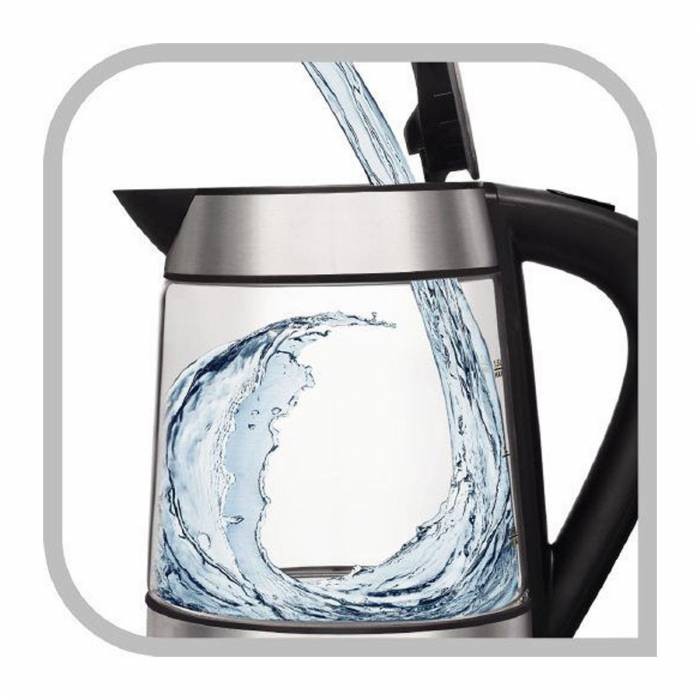 Elektrik Çaydan TEFAL 1.7 lt İşıqlı Şüşə Qara Yeni