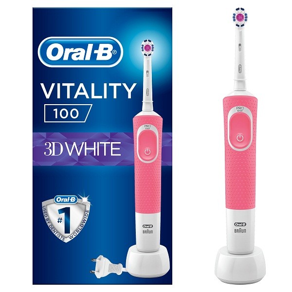 Oral-B D100 Elektrik Diş Fırçası 3D White, Çəhrayı