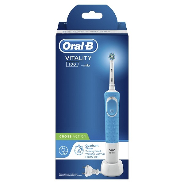 Oral-B D100 Elektrik Diş Fırçası Cross Action, Mavi