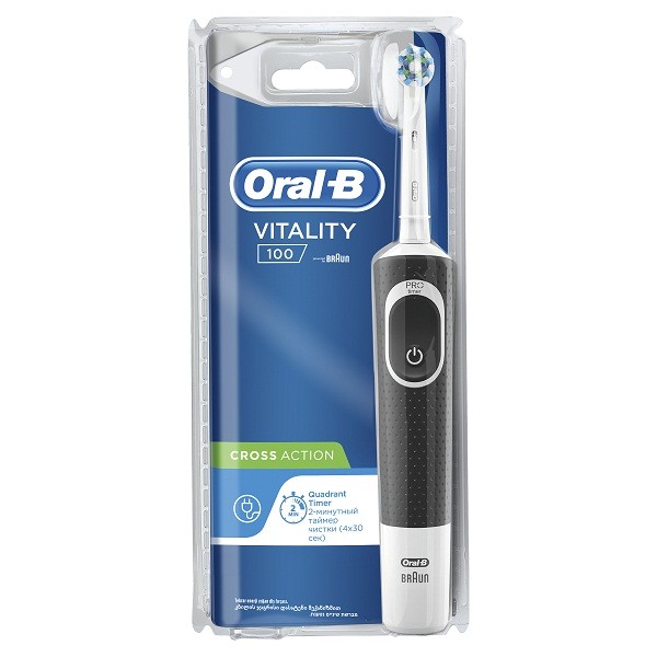 Oral-B D100 Elektrik Diş Fırçası Cross Action, Qara