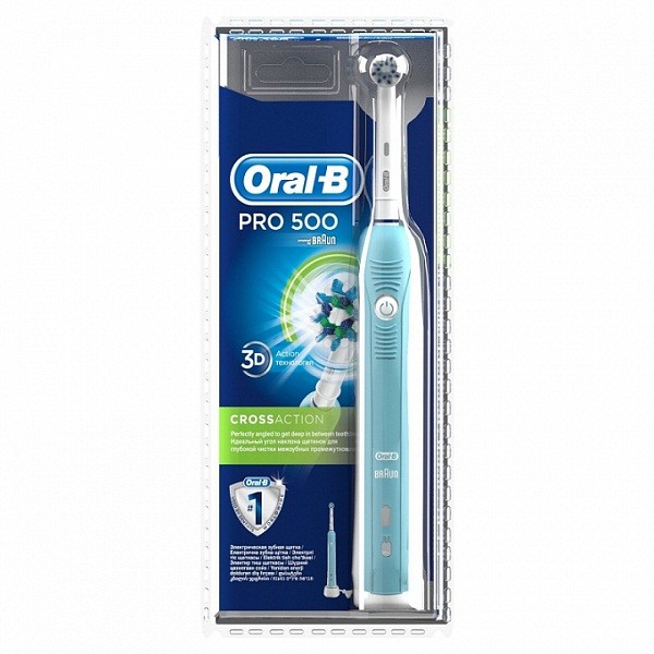 Oral-B PRO 500 Elektrikli diş fırçası Cross Action, Ağ/Mavi