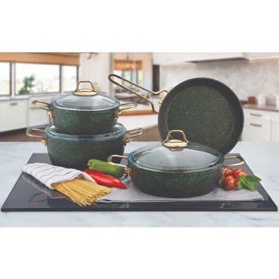 Qazan dəsti 7 PCS Zumrut green (ESGCS-7Y)