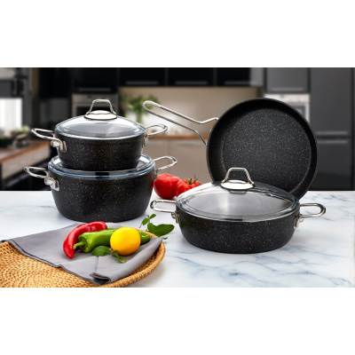 Qazan dəsti 7 PCS Zumrut black (ESGCS-7S)