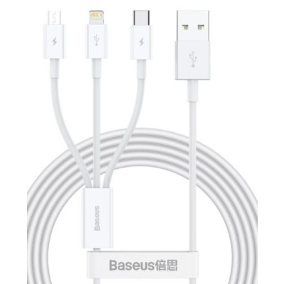 Baseus USB↔M+IP+C Kabel 1.5M SUPERIOR White