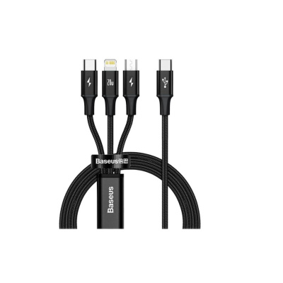 Baseus TYPE-C↔C+IP+C Kabel 1.5M RAPID Black