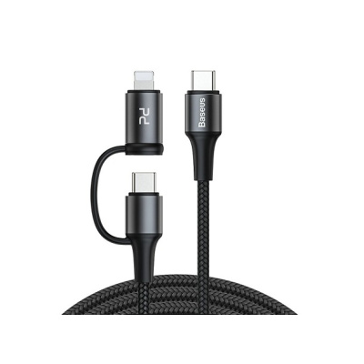 Baseus TYPE-C↔C/IP Kabel 1M TWINS 60W Black