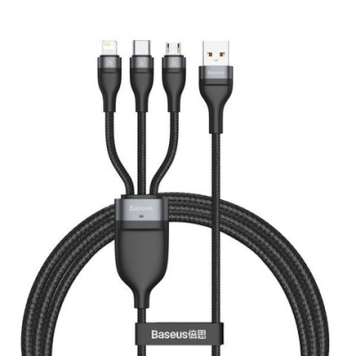 Baseus USB↔M+IP+C Kabel 1.2M FLASH Black