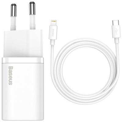 Charger + Kabel TYPE-C↔Lightning 20W Baseus SUPER SI White