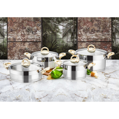 Evimsaray Dogha marble qazan dəsti 8 ədəd wood (1359)