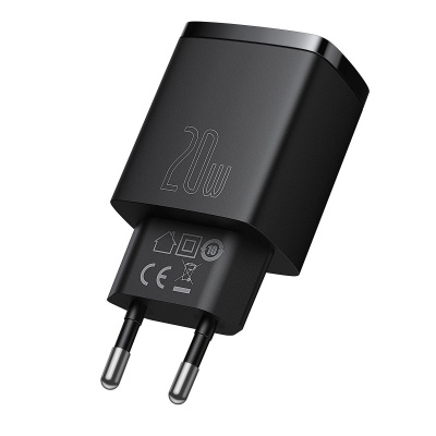 Charger 1U+1PD Baseus 20 W Compact Black