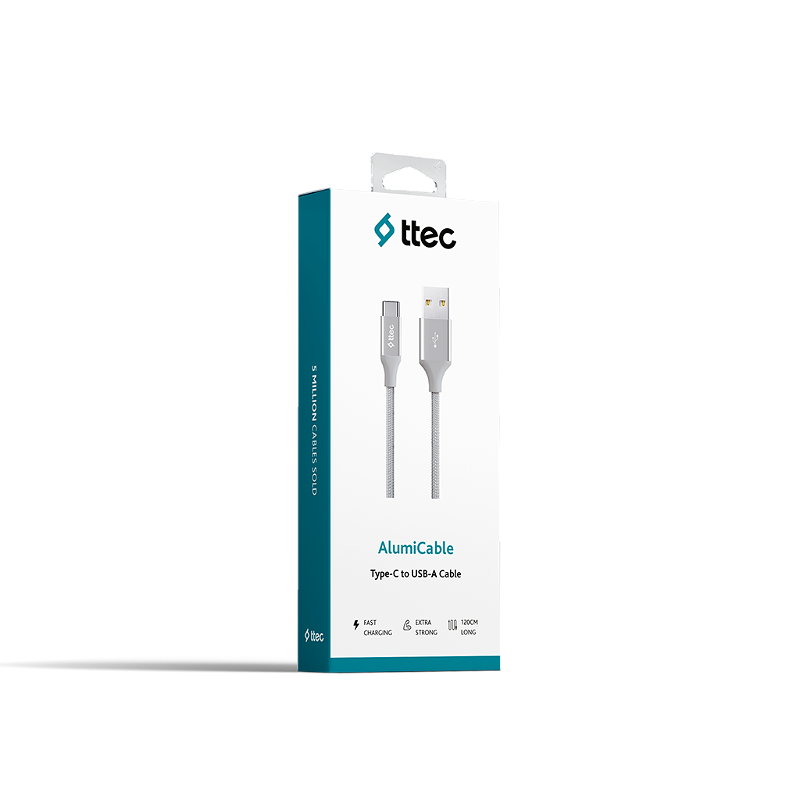 TTEC Kabel USB↔USB-C 1.2M 2A Silver (2DK18G)
