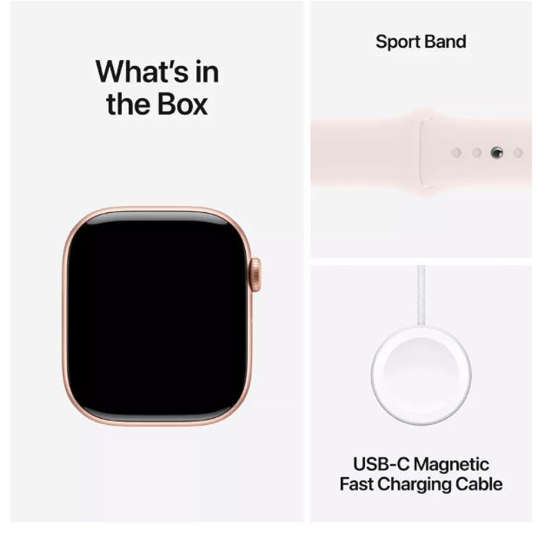 Apple Watch 10 GPS 42mm Rose Gold / Light Blush Sport Band (S/M size) USB-C / MWWH3QI/A