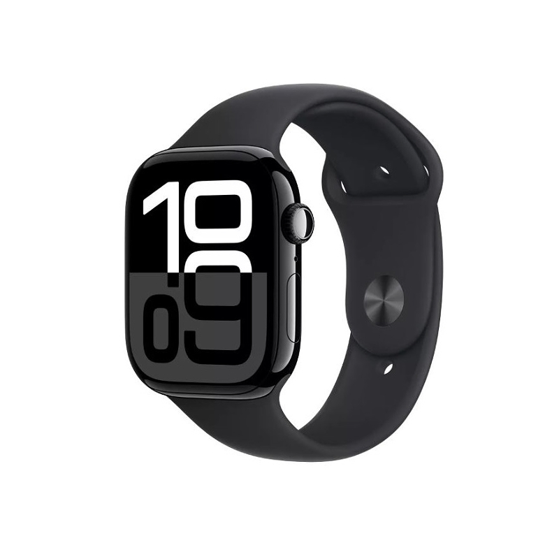 Apple Watch 10 GPS 46mm Jet Black / Black Sport Band (S/M size) USB-C / MWWQ3QI/A