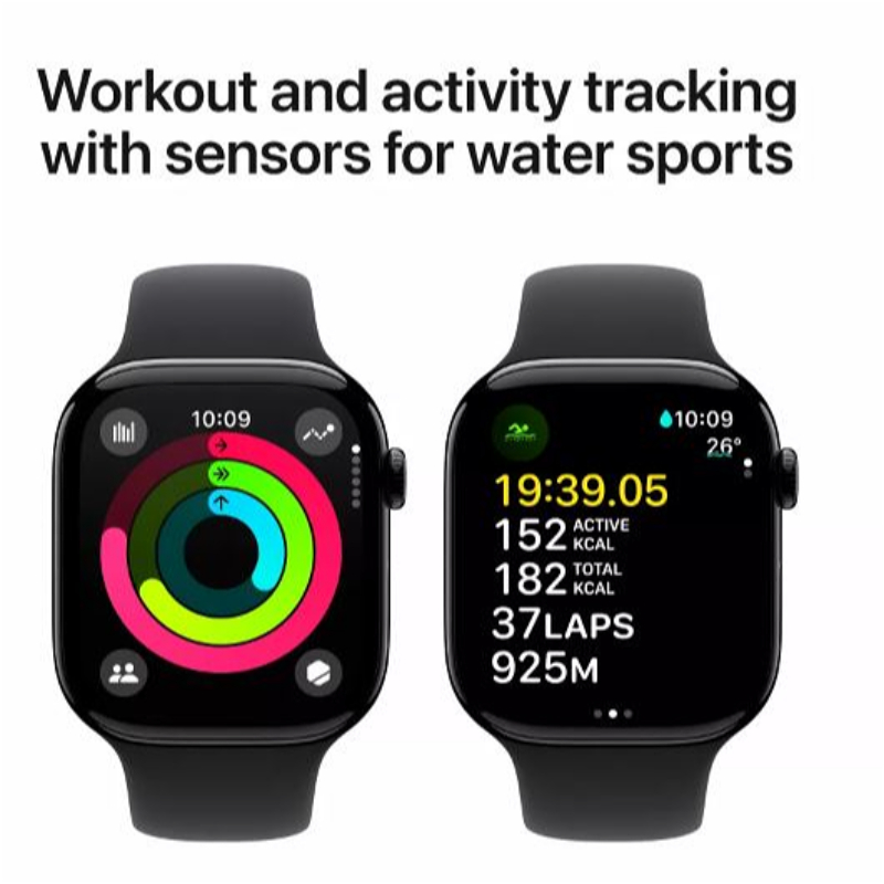 Apple Watch 10 GPS 46mm Jet Black / Black Sport Band (S/M size) USB-C / MWWQ3QI/A