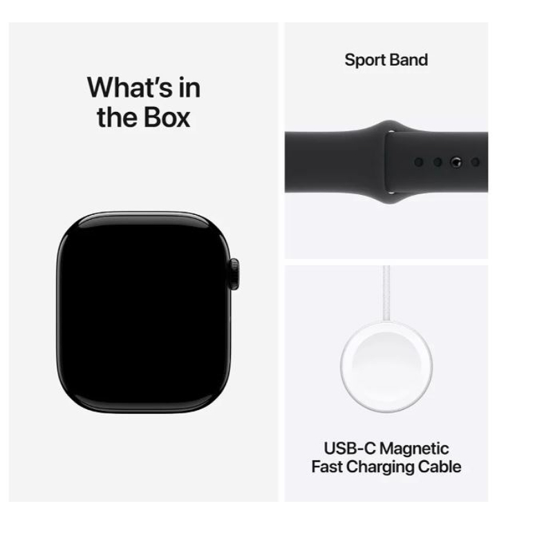 Apple Watch 10 GPS 46mm Jet Black / Black Sport Band (S/M size) USB-C / MWWQ3QI/A
