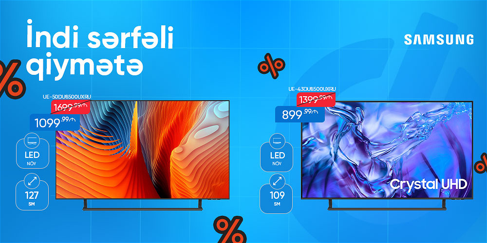 SAMSUNG TELEVİZORLARI İNDİ SƏRFƏLİ QİYMƏTƏ!