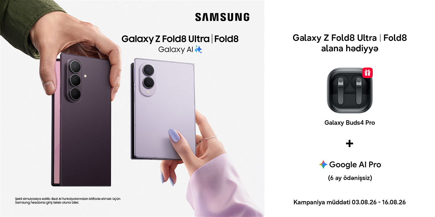 SAMSUNG GALAXY FOLD 8 SERİYASI ALANA HƏDİYYƏ!