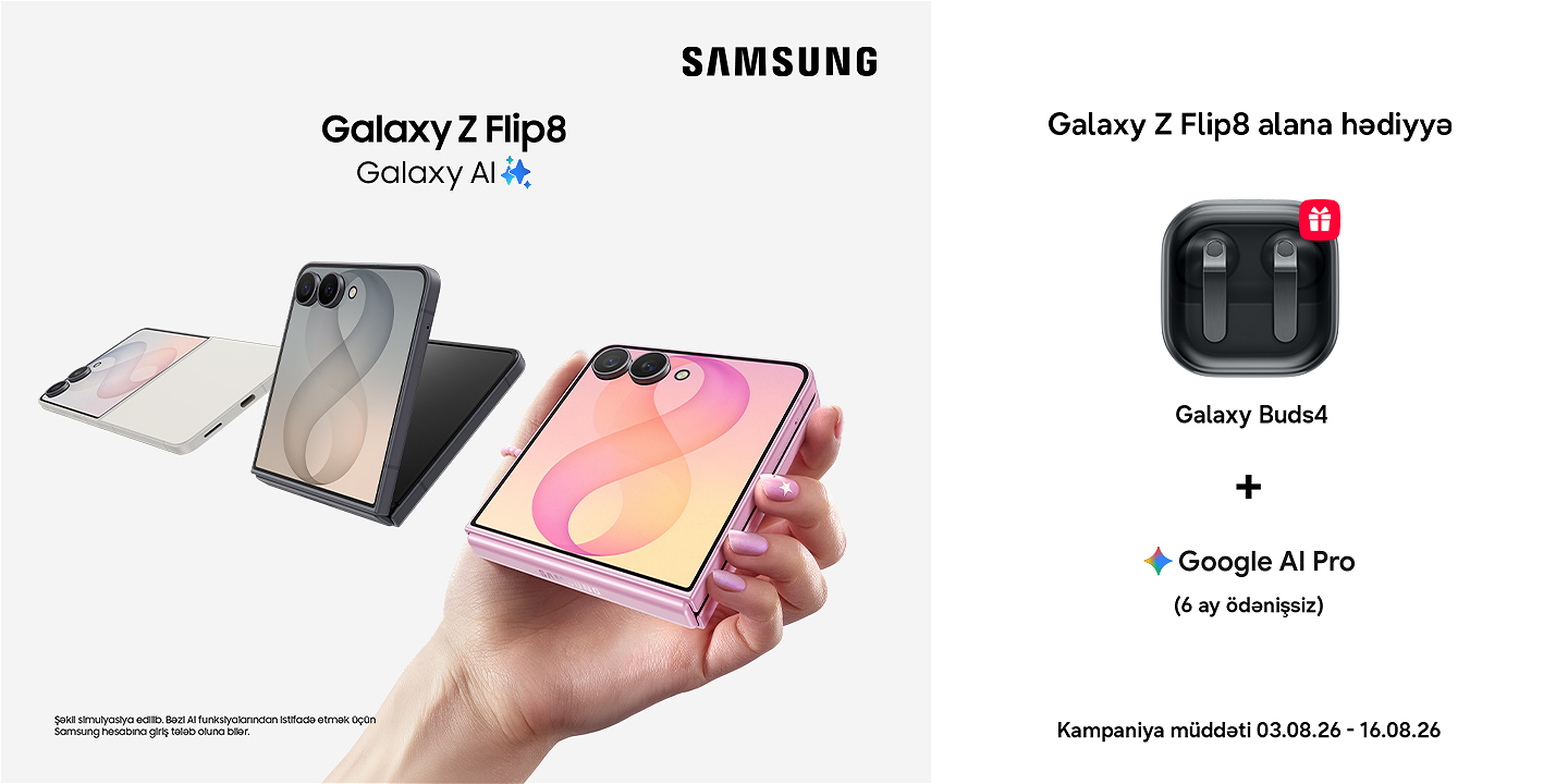 SAMSUNG GALAXY FLIP 8 ALANA HƏDİYYƏ!