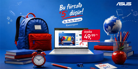 ASUS NOTBUK AYDA CƏMİ 49,99 AZN!