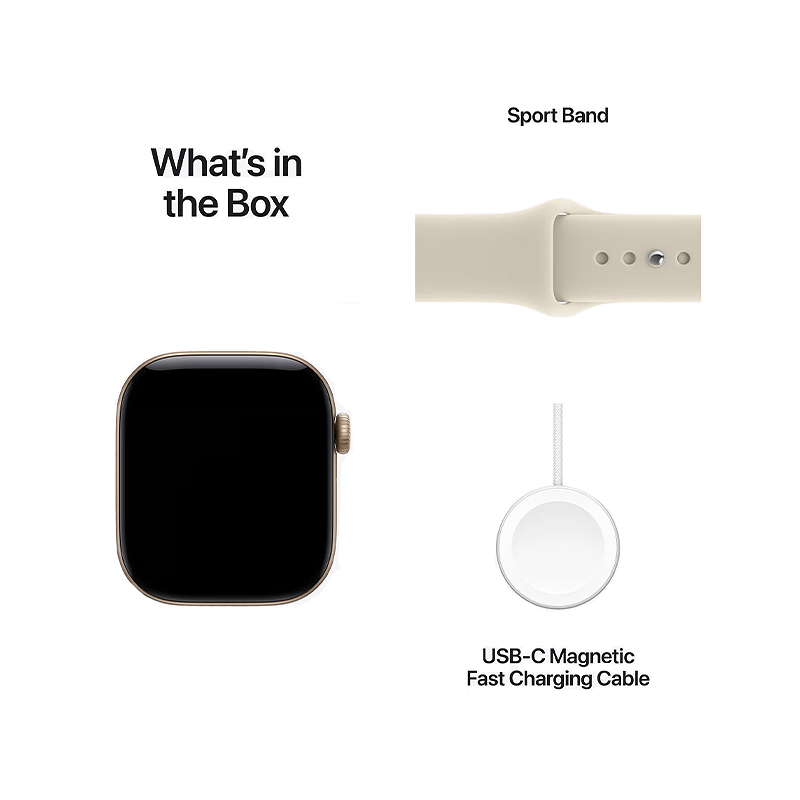 Apple Watch Series 12 GPS 42mm Light Gold Aluminium Case with Sand Sport Band