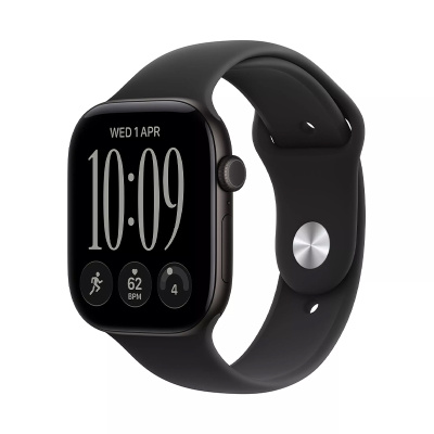 Apple Watch Series 12 GPS 46mm Black Aluminium Case with Black Sport Band