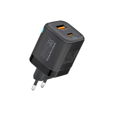Charger USB+Type-C 25W Promate QC 3.0 White