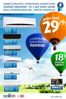 SOLİTON - BEKO KONDİSİONERLƏRİ SƏRFƏLİ KREDİTLƏ!