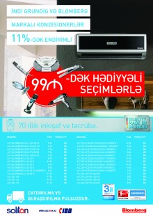 SOLİTON-DAN GRUNDİG VƏ BLOMBERG MARKALI KONDİSİONER KAMPANİYASI!